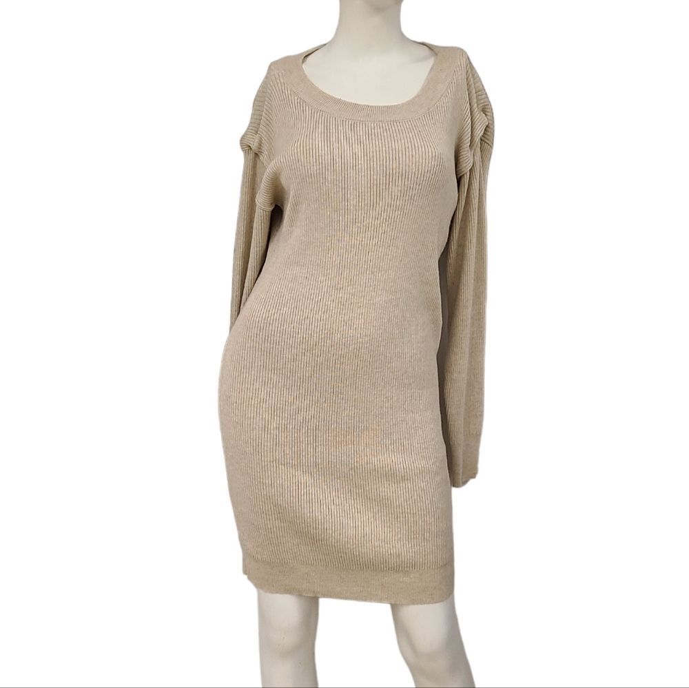 C Brand Cream Ribbed Knit Dress size Medium
